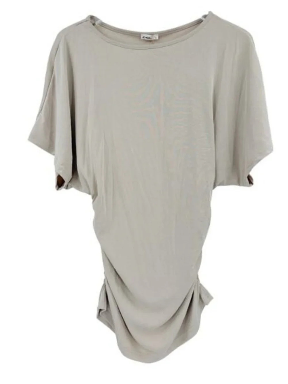 NWT OGL Sandwashed Effortless Boatneck Batwing Sleeve Side Ruched Large